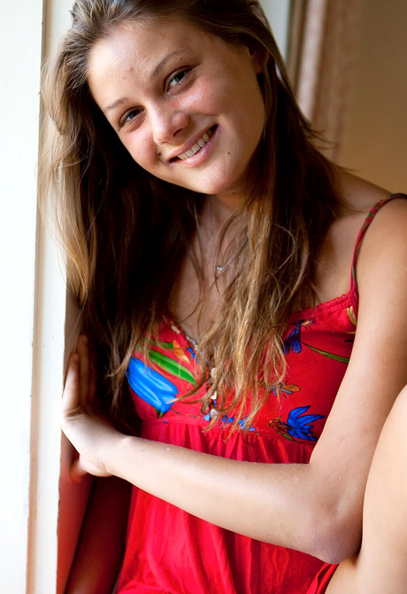 Petite teen cutie Janie getting naked and teasing in the bedroom - 2 of 16