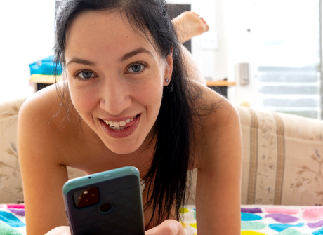 Busty brunette Hanna O shares big boobs and creamy pussy - 16 of 16